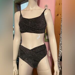 Sparkly Black Bikini Set